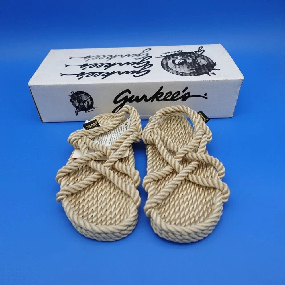 Gurkee's Neptune Children's Size 1.5-2 Beige Rope Sandals New in Box